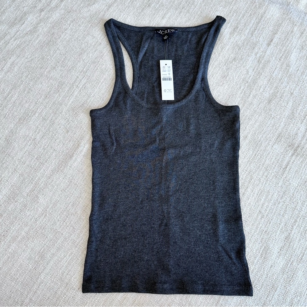 NWT JCrew Women's Gray Tank Top stretchy XS - Picture 2 of 8